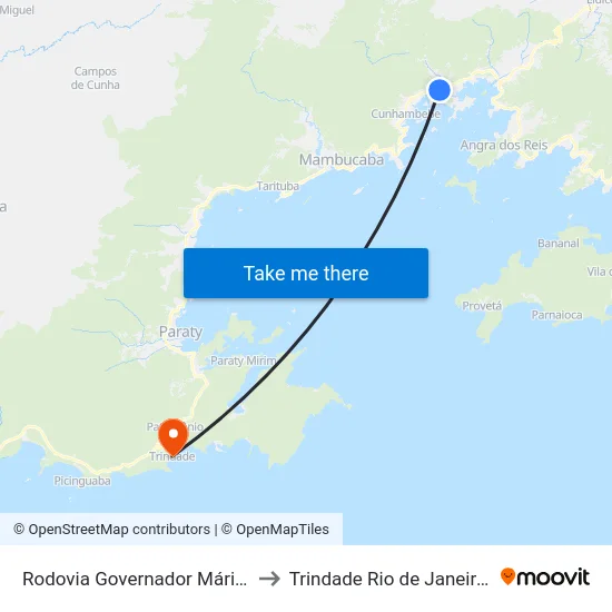 Rodovia Governador Mário Covas to Trindade Rio de Janeiro Brazil map