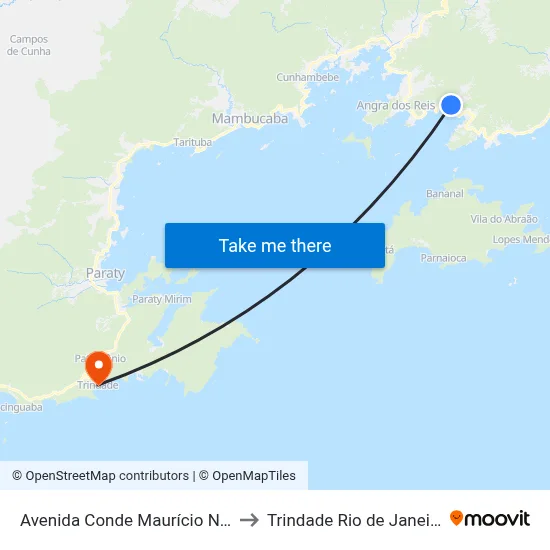 Avenida Conde Maurício Nassau, 76 to Trindade Rio de Janeiro Brazil map