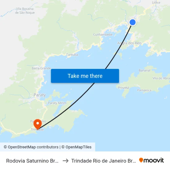 Rodovia Saturnino Braga to Trindade Rio de Janeiro Brazil map