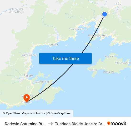 Rodovia Saturnino Braga to Trindade Rio de Janeiro Brazil map