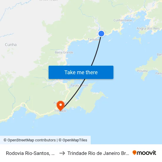 Rodovia Rio-Santos, 122 to Trindade Rio de Janeiro Brazil map