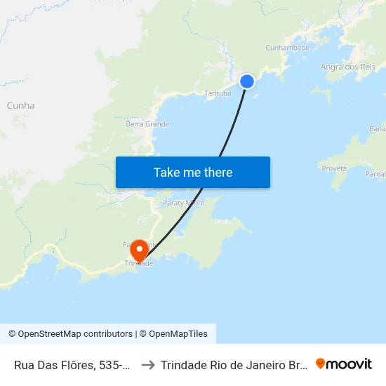 Rua Das Flôres, 535-603 to Trindade Rio de Janeiro Brazil map