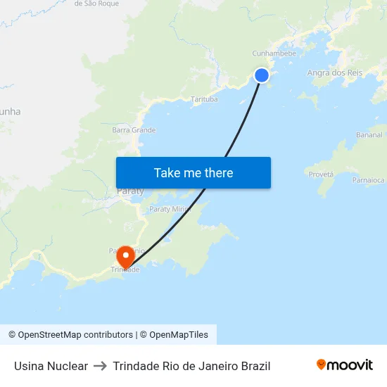Usina Nuclear to Trindade Rio de Janeiro Brazil map