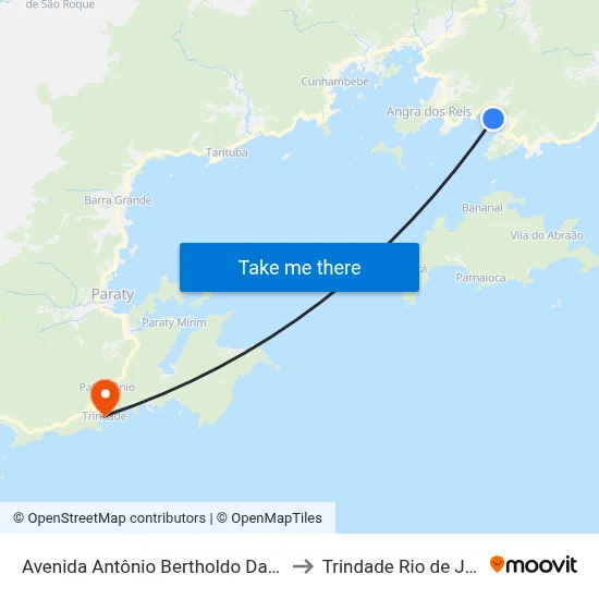 Avenida Antônio Bertholdo Da Silva Jordão, 6253 to Trindade Rio de Janeiro Brazil map