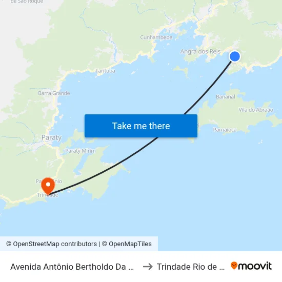 Avenida Antônio Bertholdo Da Silva Jordão, 4602-4930 to Trindade Rio de Janeiro Brazil map