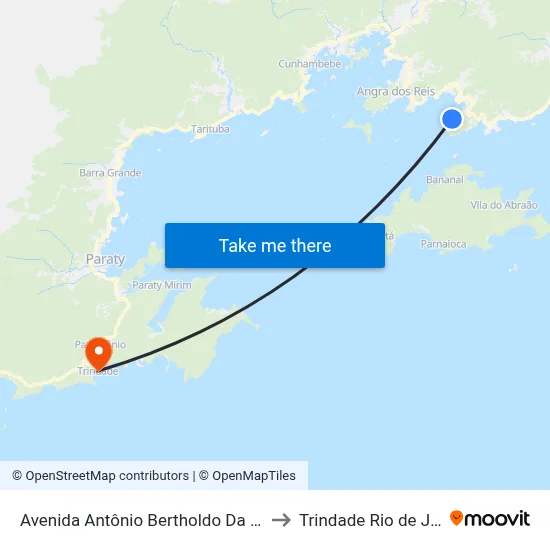 Avenida Antônio Bertholdo Da Silva Jordão, 43-215 to Trindade Rio de Janeiro Brazil map