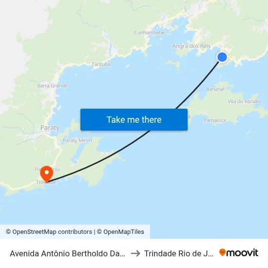 Avenida Antônio Bertholdo Da Silva Jordão, 1404 to Trindade Rio de Janeiro Brazil map
