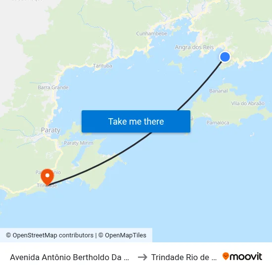 Avenida Antônio Bertholdo Da Silva Jordão, 1404-2100 to Trindade Rio de Janeiro Brazil map