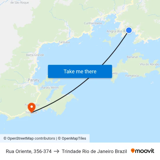 Rua Oriente, 356-374 to Trindade Rio de Janeiro Brazil map