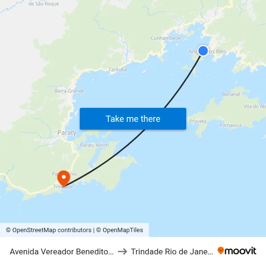 Avenida Vereador Benedito Adelino, 7 to Trindade Rio de Janeiro Brazil map