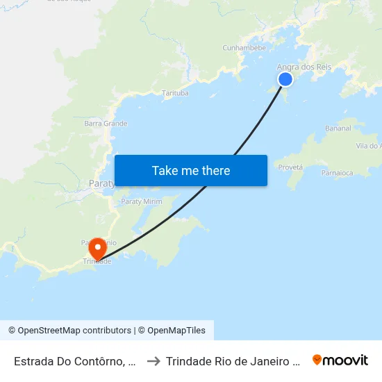 Estrada Do Contôrno, 5899 to Trindade Rio de Janeiro Brazil map