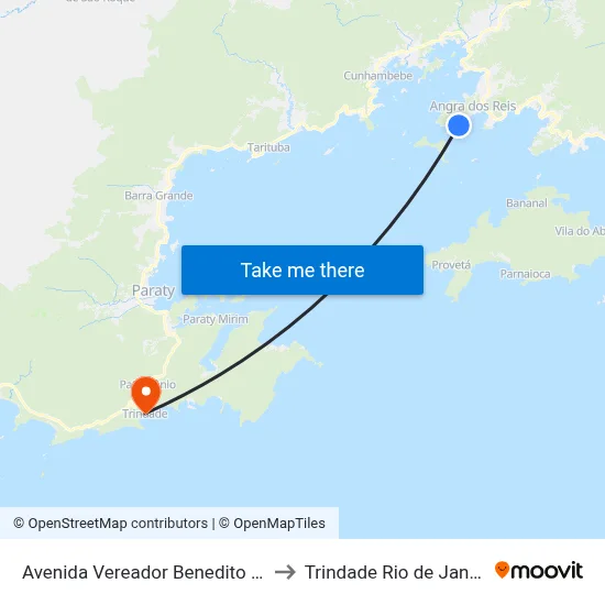 Avenida Vereador Benedito Adelino, 620 to Trindade Rio de Janeiro Brazil map