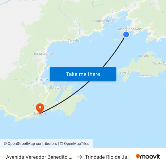 Avenida Vereador Benedito Adelino, 2-112 to Trindade Rio de Janeiro Brazil map