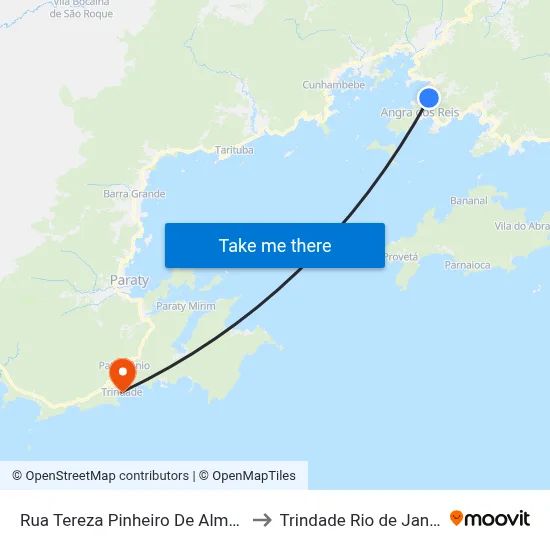 Rua Tereza Pinheiro De Almeida, 230-276 to Trindade Rio de Janeiro Brazil map