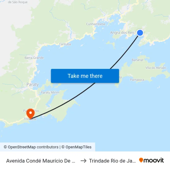 Avenida Condé Maurício De Nassau, 335-489 to Trindade Rio de Janeiro Brazil map