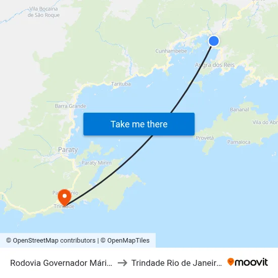 Rodovia Governador Mário Covas to Trindade Rio de Janeiro Brazil map