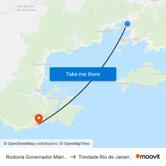 Rodovia Governador Mário Covas to Trindade Rio de Janeiro Brazil map