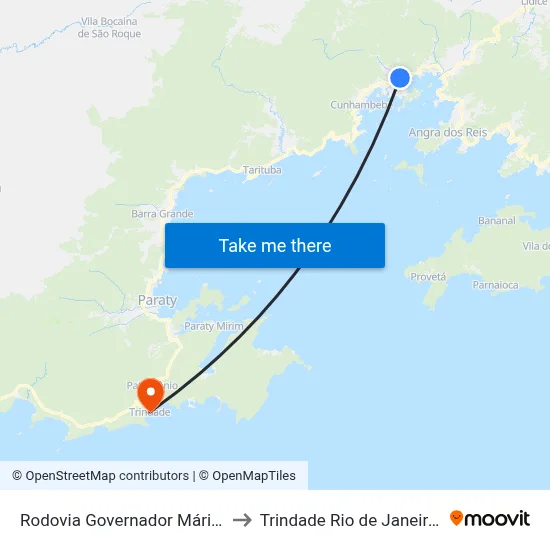 Rodovia Governador Mário Covas to Trindade Rio de Janeiro Brazil map