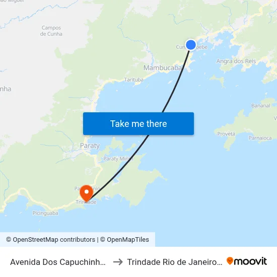 Avenida Dos Capuchinhos, 237 to Trindade Rio de Janeiro Brazil map