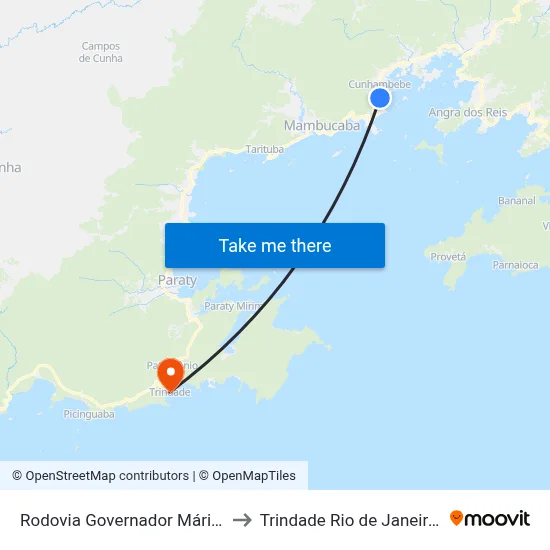 Rodovia Governador Mário Covas to Trindade Rio de Janeiro Brazil map