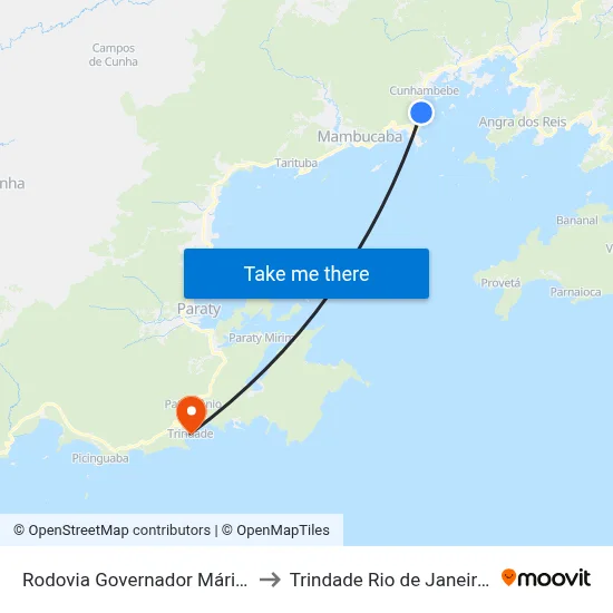 Rodovia Governador Mário Covas to Trindade Rio de Janeiro Brazil map