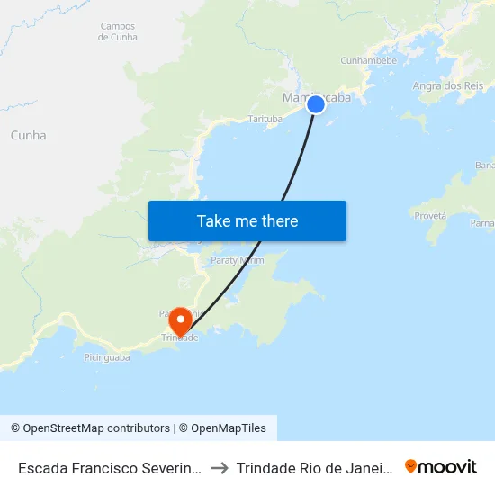Escada Francisco Severino Soares to Trindade Rio de Janeiro Brazil map