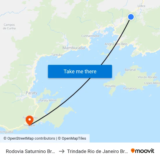 Rodovia Saturnino Braga to Trindade Rio de Janeiro Brazil map