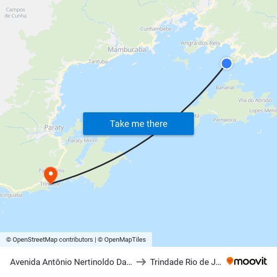 Avenida Antônio Nertinoldo Da Silva Jordão, 8246 to Trindade Rio de Janeiro Brazil map