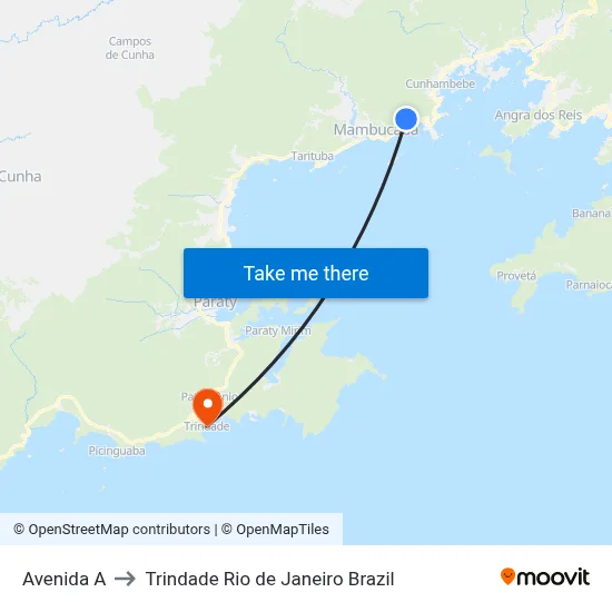 Avenida A to Trindade Rio de Janeiro Brazil map