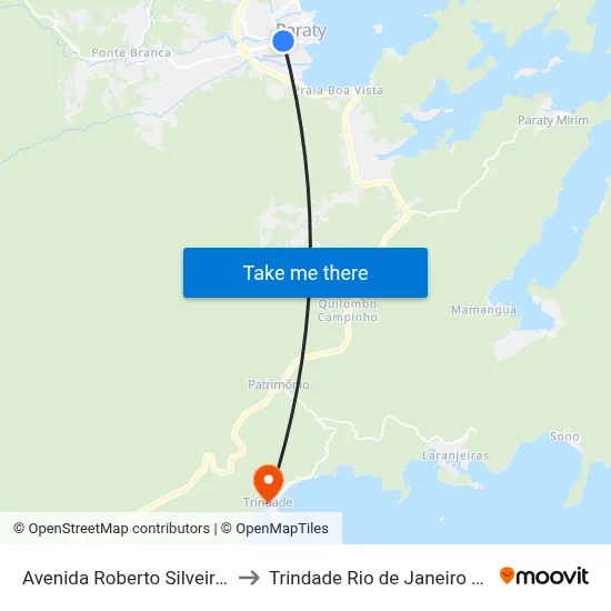 Avenida Roberto Silveira, 97 to Trindade Rio de Janeiro Brazil map
