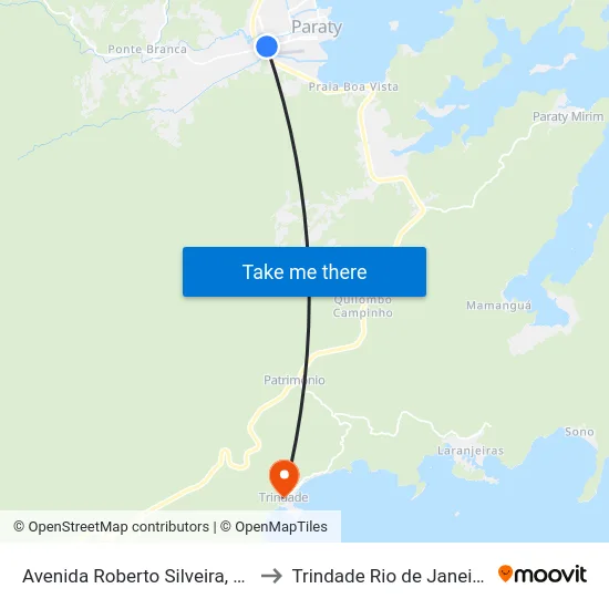 Avenida Roberto Silveira, 964-1038 to Trindade Rio de Janeiro Brazil map