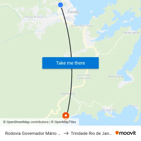 Rodovia Governador Mário Covas, 1624 to Trindade Rio de Janeiro Brazil map