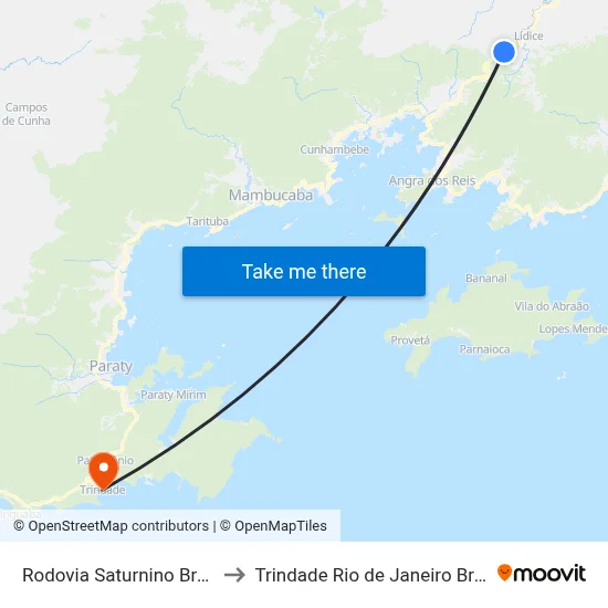 Rodovia Saturnino Braga to Trindade Rio de Janeiro Brazil map