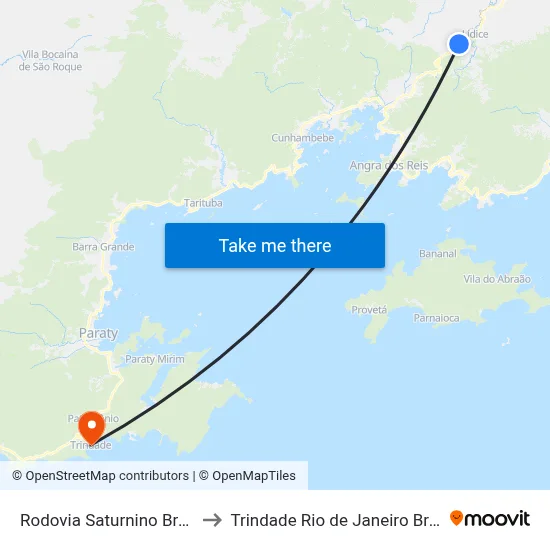 Rodovia Saturnino Braga to Trindade Rio de Janeiro Brazil map