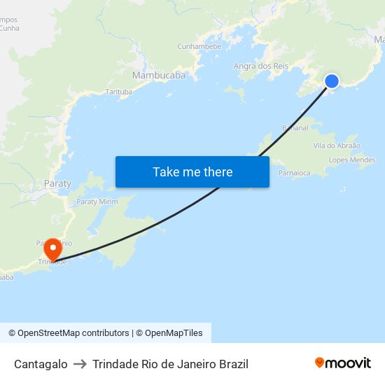 Cantagalo to Trindade Rio de Janeiro Brazil map