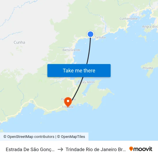 Estrada De São Gonçalo to Trindade Rio de Janeiro Brazil map