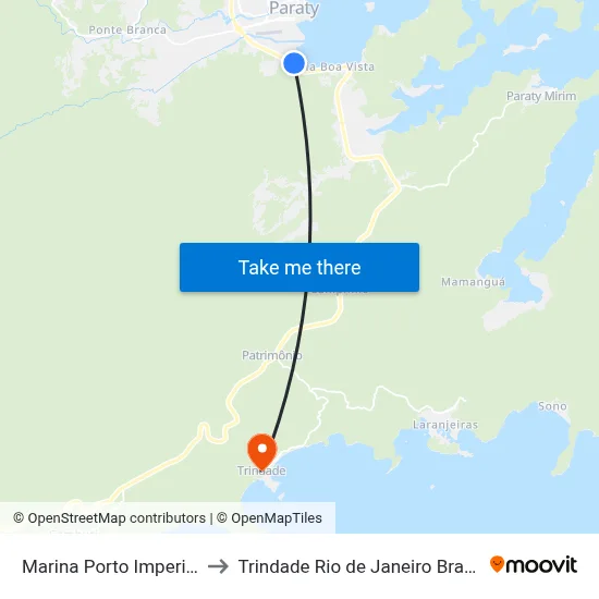 Marina Porto Imperial to Trindade Rio de Janeiro Brazil map