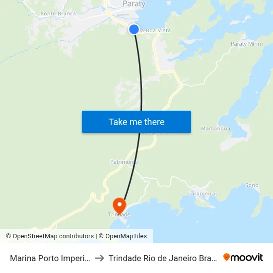 Marina Porto Imperial to Trindade Rio de Janeiro Brazil map