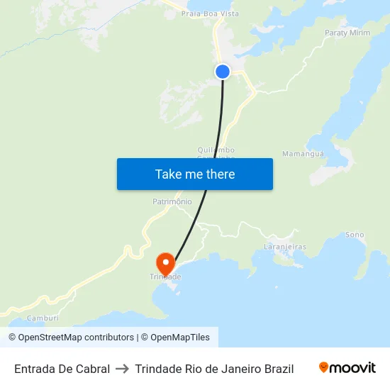 Entrada De Cabral to Trindade Rio de Janeiro Brazil map