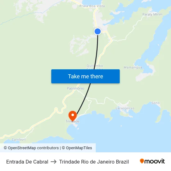 Entrada De Cabral to Trindade Rio de Janeiro Brazil map