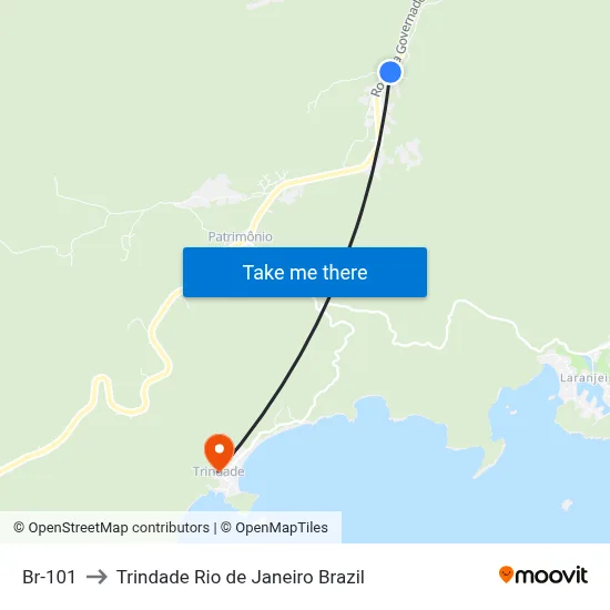 Br-101 to Trindade Rio de Janeiro Brazil map