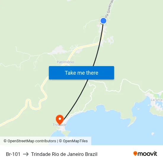 Br-101 to Trindade Rio de Janeiro Brazil map