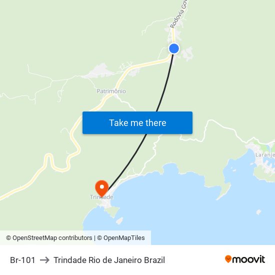 Br-101 to Trindade Rio de Janeiro Brazil map