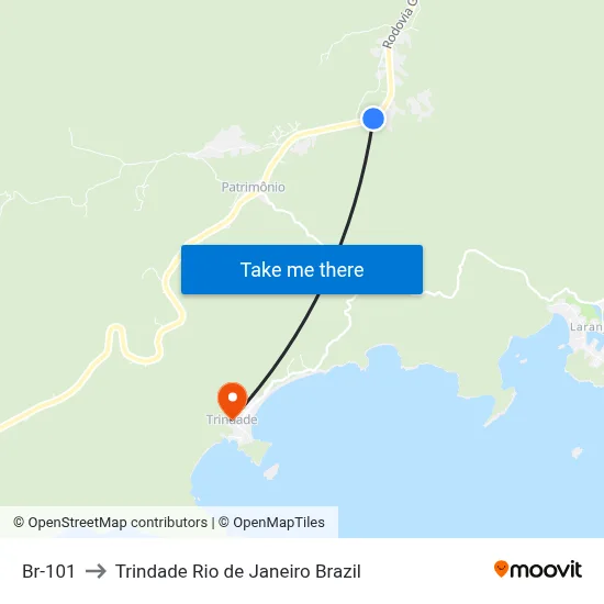 Br-101 to Trindade Rio de Janeiro Brazil map