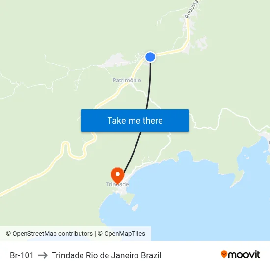 Br-101 to Trindade Rio de Janeiro Brazil map