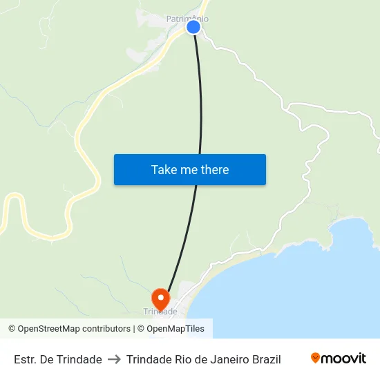Estr. De Trindade to Trindade Rio de Janeiro Brazil map