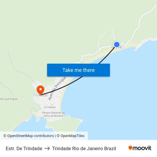 Estr. De Trindade to Trindade Rio de Janeiro Brazil map