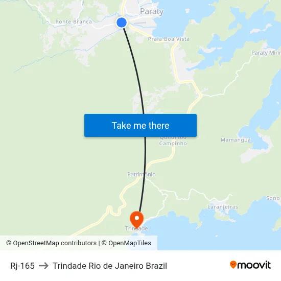 Rj-165 to Trindade Rio de Janeiro Brazil map