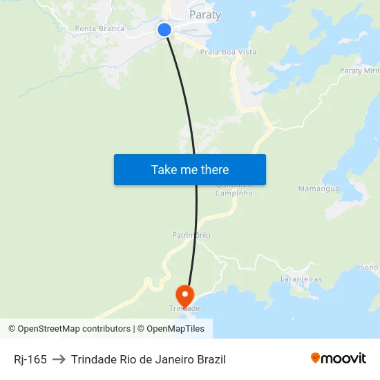 Rj-165 to Trindade Rio de Janeiro Brazil map