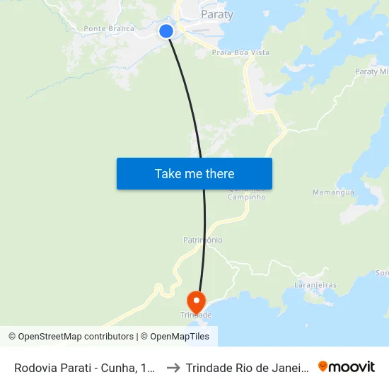 Rodovia Parati - Cunha, 1396-2188 to Trindade Rio de Janeiro Brazil map